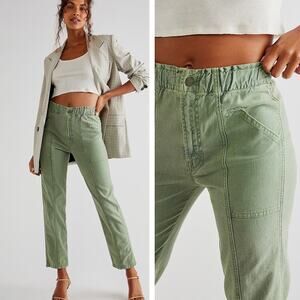 MOTHER The Springy Ankle Straight Jeans Loden Frost Green Size 26